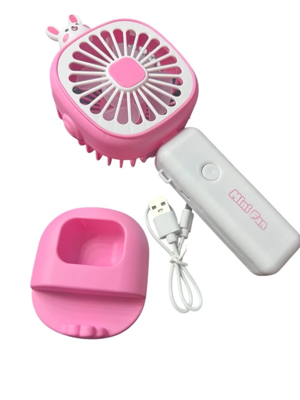 Pink Bunny Mini USB Handheld Fan - Picture 2 of 7